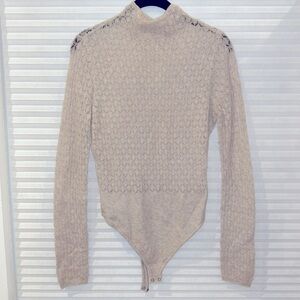 Small, wool, tan, A&F body suit.